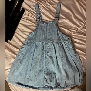 Denim style pinafore overall dress